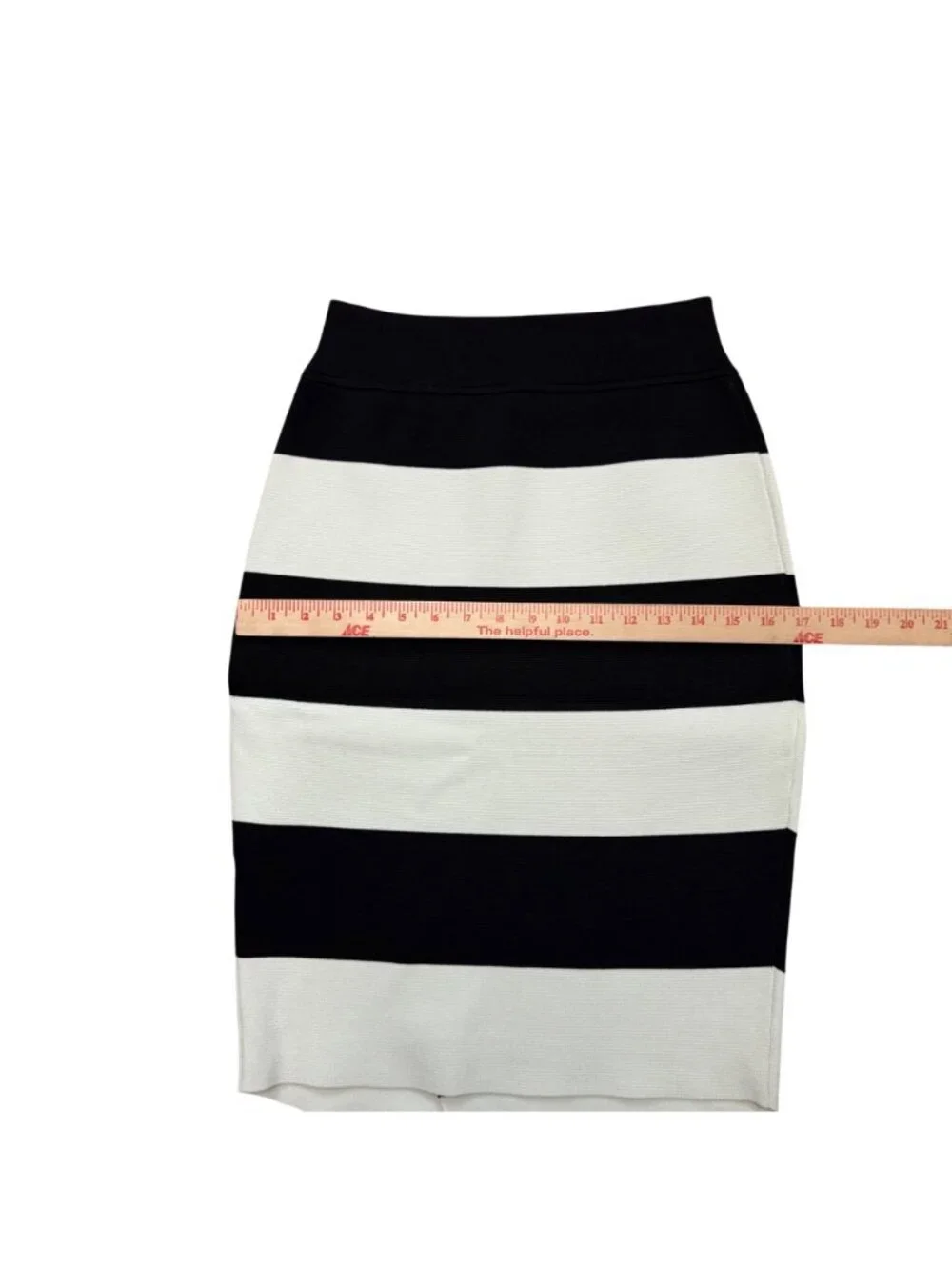 A.L.C. Skirt Black White Chevron Colorbock Stripe Knit Asymmetrical